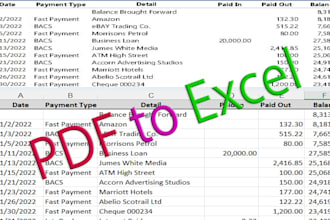 convert PDF to excel, scan pages to excel, or data entry