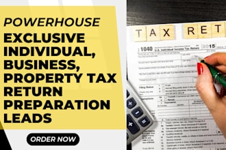 generate individual business tax return leads property tax preparation leads