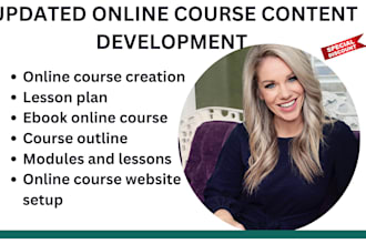 create online course content lesson plans, online course creation and ebook