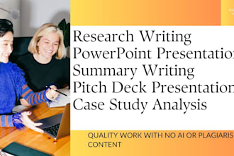 write urgent research and powerpoint presentations with no ai or plagiarism