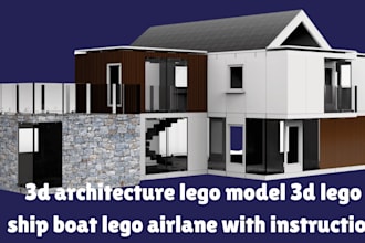 do 3d architecture lego model 3d lego ship boat lego airplane with instruction