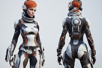 draw a sci fi or cyberpunk character portrait art