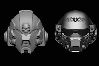 model scifi armor helmet or mask for cosplay and 3d printing