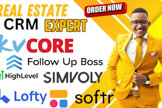 setup and manage real estate CRM lofty, kvcore, ghl, follow up boss idx website