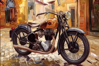 custom cycle oil paintings bring your ride to life on canvas