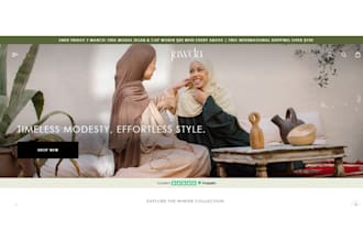 build abaya shopify store, abaya store, clothing store, islamic website