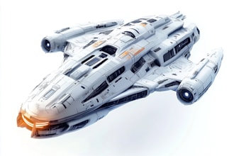 create a spaceship illustration, sci fi art