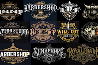 do vintage, emblem, stamp, badge, barber shop logo fade, beauty salon, tattoo