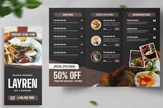 design modern and premium restaurant menu design fast food meal, pizza cafe bar