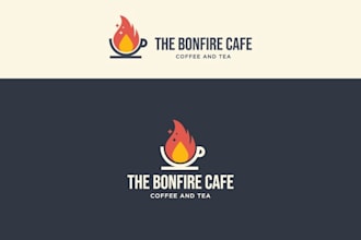 create a modern coffee and tea cafe logo design