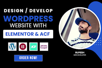 develop wordpress website with elementor and acf