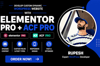 develop wordpress website with elementor pro and acf pro