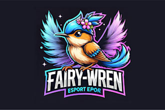 do modern fairy wren mascot logo with my creative thinking
