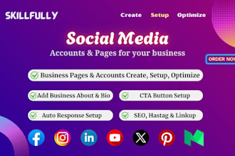 professionally create and set up social media accounts and pages