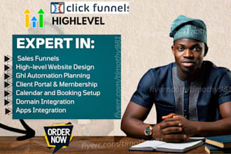 be your gohighlevel, clickfunnels, kajabi, leadpages expert