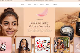 design makeup cosmetics shopify website makeup lipstick beauty skin care website