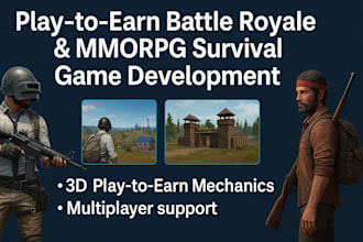build play to earn battle royale game, mmorpg open world survival shooting game