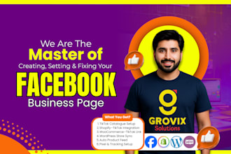 create, optimize fix your facebook business page, bm, shopify, do fb boost