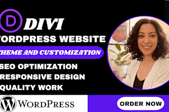 build divi worpress website divi theme customization and website development