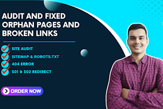 fix orphan pages and 404, broken links, 301 redirect to boost website