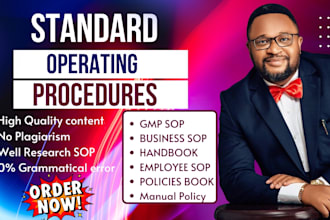 write company sops, employee books and standard operating procedures, manuals