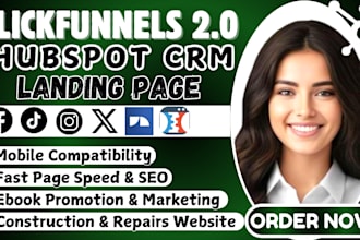 be your gohighlevel, clickfunnels, kajabi, leadpages expert, hubspot CRM setup