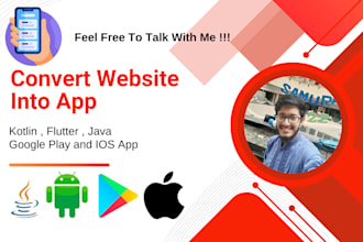 convert your website to responsive app ,webview app android and ios