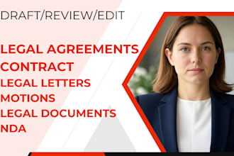 be a lawyer to review and improve legal documents, legal contract and agreement