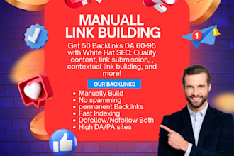 get 50 authority backlinks da 60to95 white hat contextual link building
