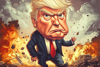 create digital political editorial cartoon for social media