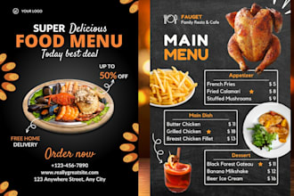 design restaurant tv food menu restaurant rollup banner drink menu design