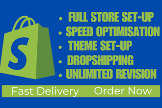 build shopify store, shopify website, dropshipping store