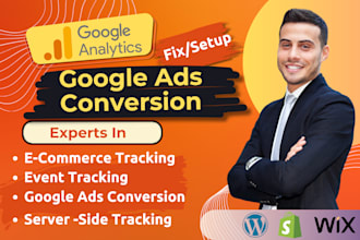 setup or fix ga4 ecommerce tracking, google ads conversion tracking