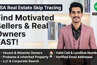 provide skip tracing service for real estate business in USA