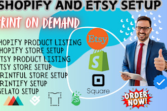square online etsy shopify print on demand printify printful gelato teelaunch