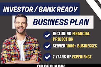 write an investor ready business plan and financial plan