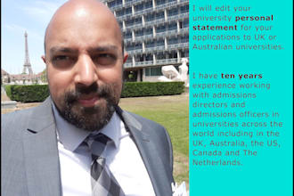 review your personal statement for ucas, UK or australian universities