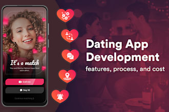 develop a dating, chat and calling app for android, ios and the web also