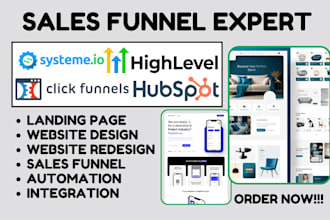 design sales funnel website on gohighlevel clickfunnels carrd systeme io hubspot