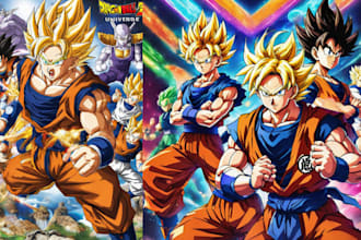 draw dragon ball z heroes daima manga anime styles in original character for you