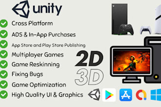 develop multiplayer unity game for mobile, PC and web