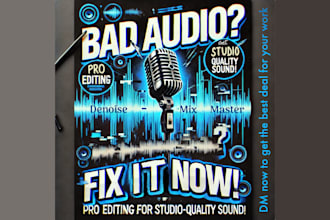 do pro audio editing, mixing, denoising for your tracks