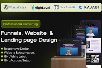 be gohighlevel, clickfunnels, kajabi sales funnel, landing page website expert