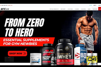 design health supplement shopify website vitamin fitness supplement store