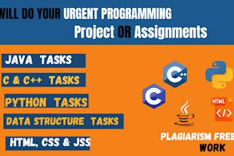 help in urgent python, java, cpp programming assignments projects