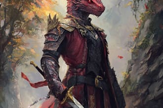 draw a dnd character,fantasy, fanart or tcg illustration