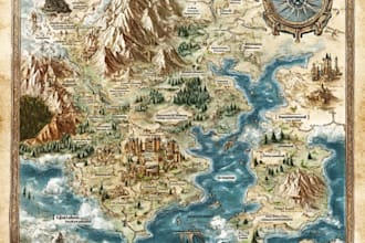 make fantasy map illustration
