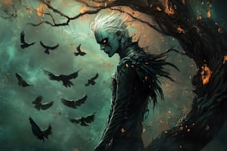 draw fantasy horror villain character art