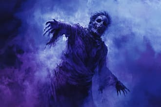 draw fantasy dark horror character art