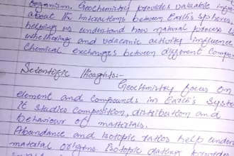 do handwritten assignment work of any subject